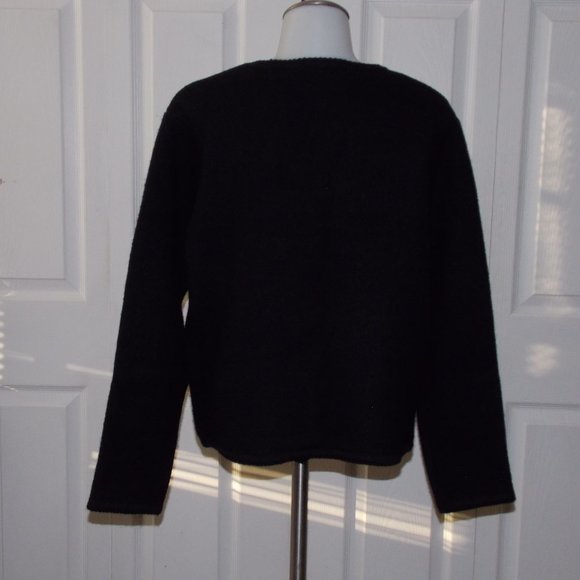 Vintage Tally-Ho women's black wool sweater size M - Picture 3 of 8